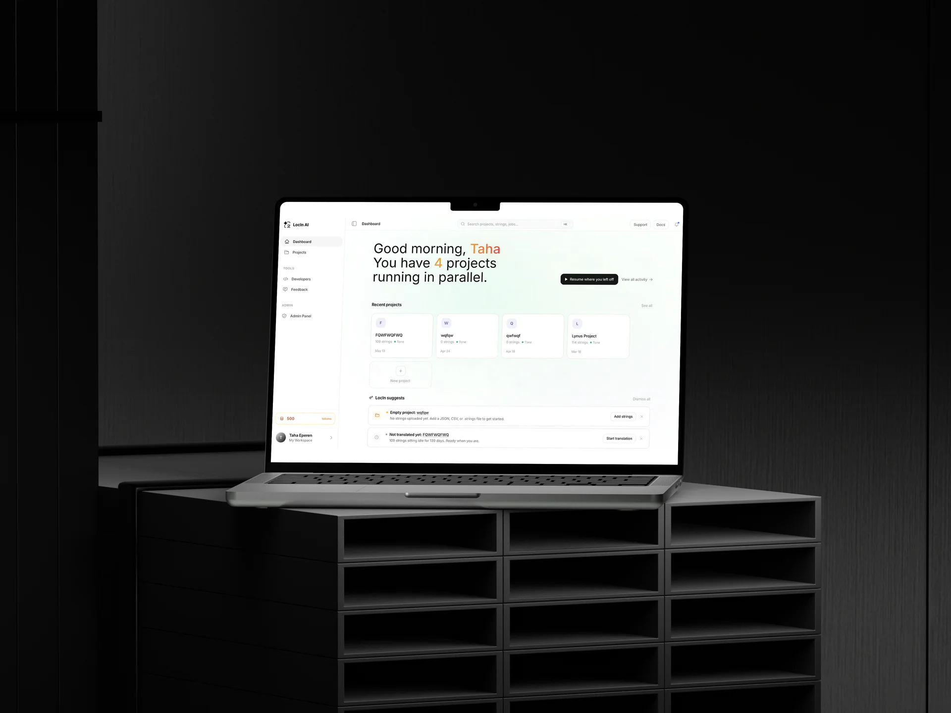 LocIn AI — Localization product dashboard